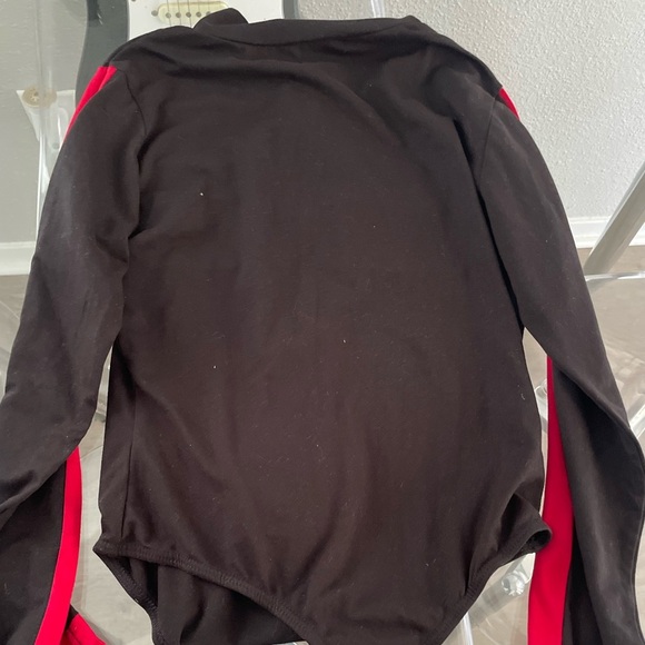 Windsor Black Bodysuit with Red and White Stripes - Picture 4 of 4